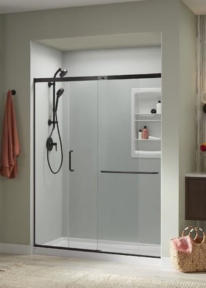 Photo of a mid-range shower with a glass enclosure