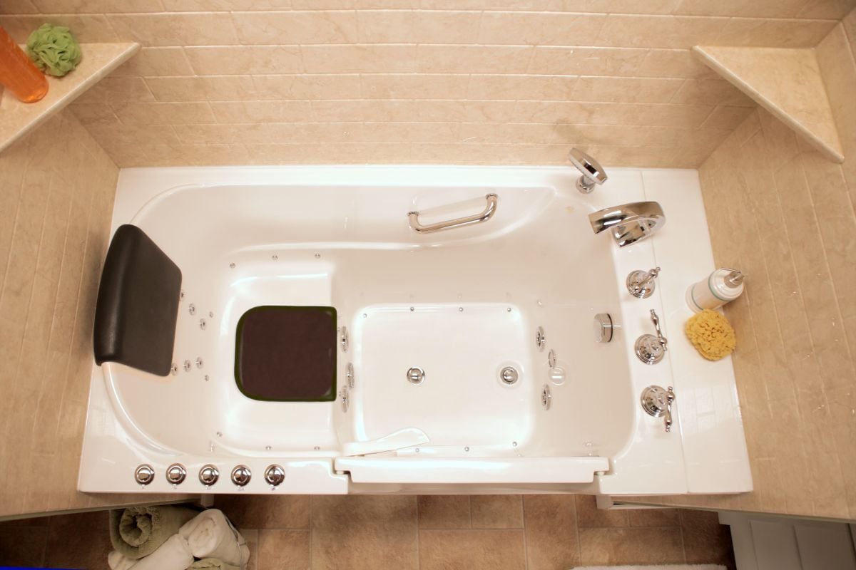Jacuzzi Walk-in Tub Overhead Shot No Water