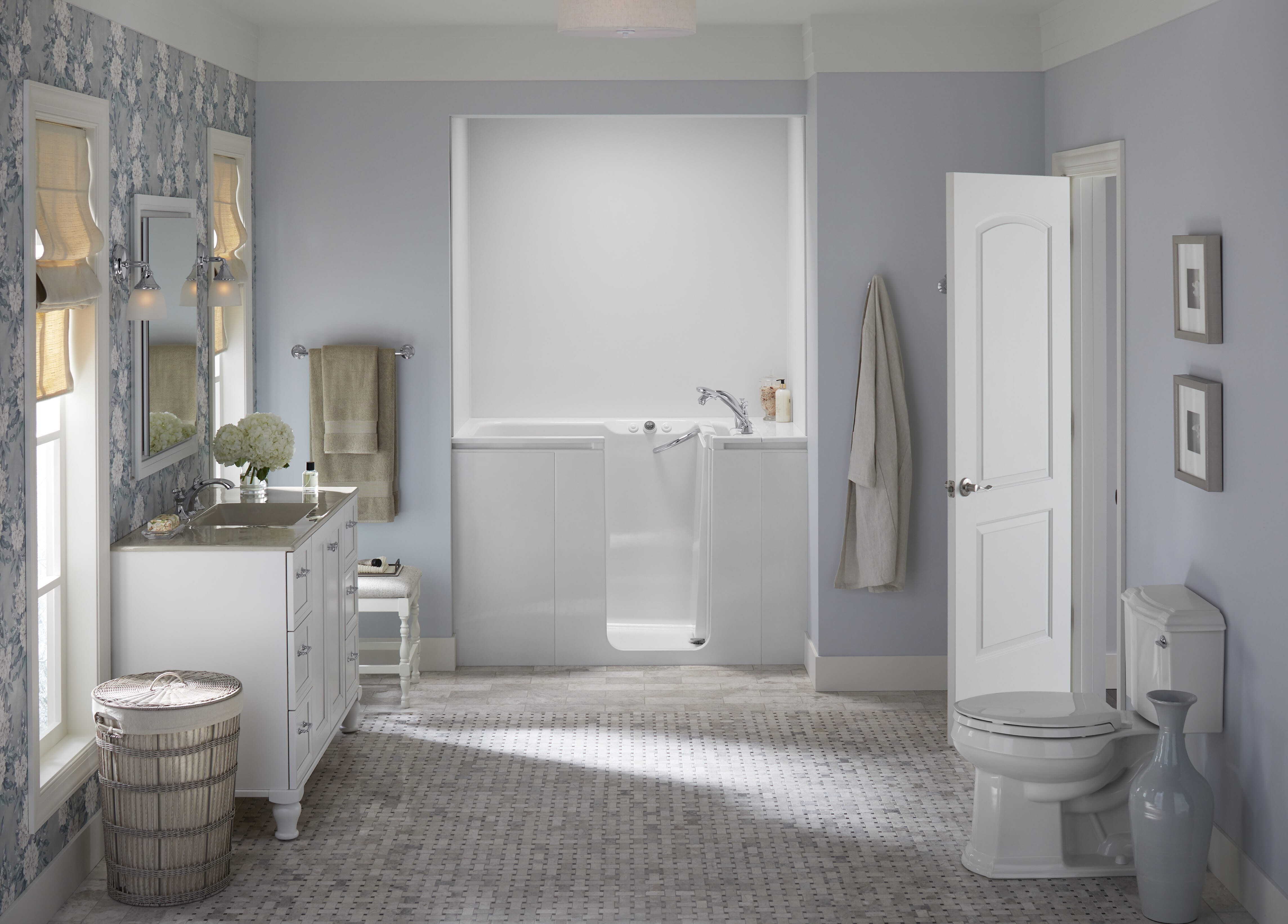 KOHLER WIB - WHITE SMOOTH WALLS WITH CHROME FIXTURES-GRAY WALLS (1)