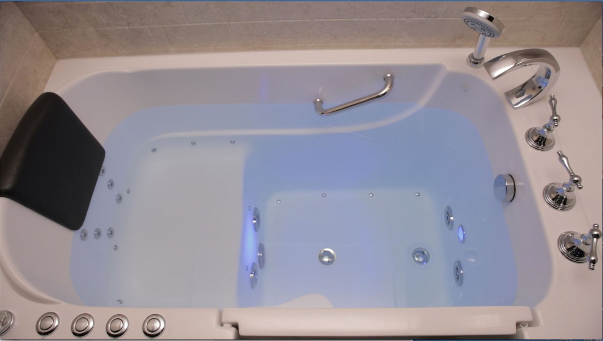 Walk-in Tub Overhead Shot with Water
