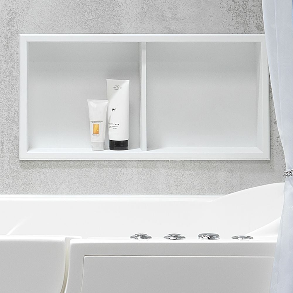 Walk-in Tub White Shower Niche