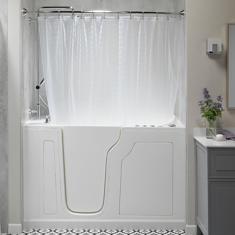 Walk-in Tub with Shower Curtain