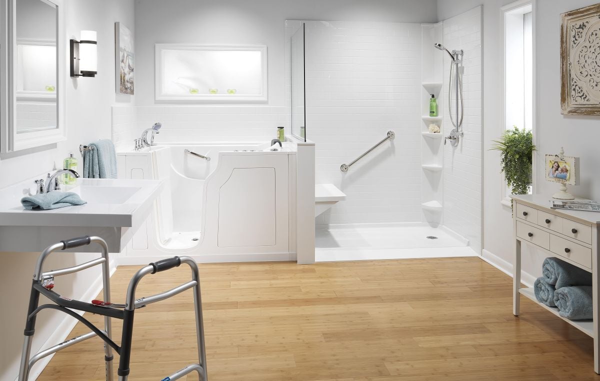White Subway Sim Tile, White WIT and Low Bar Shower Base White Bench Seat Tower CH 0487 Walker-min-1