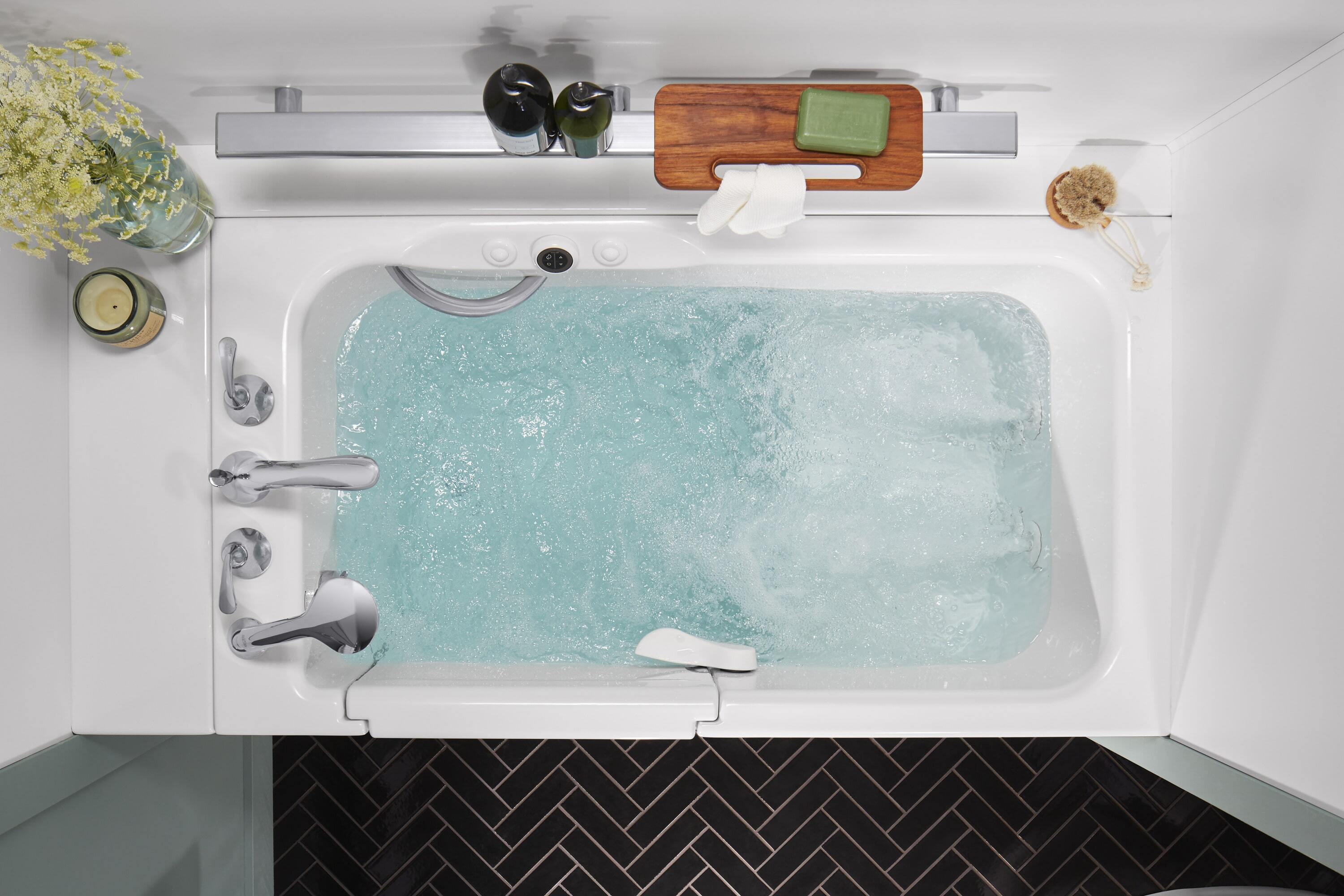 White Walk-in Bathtub - Top View