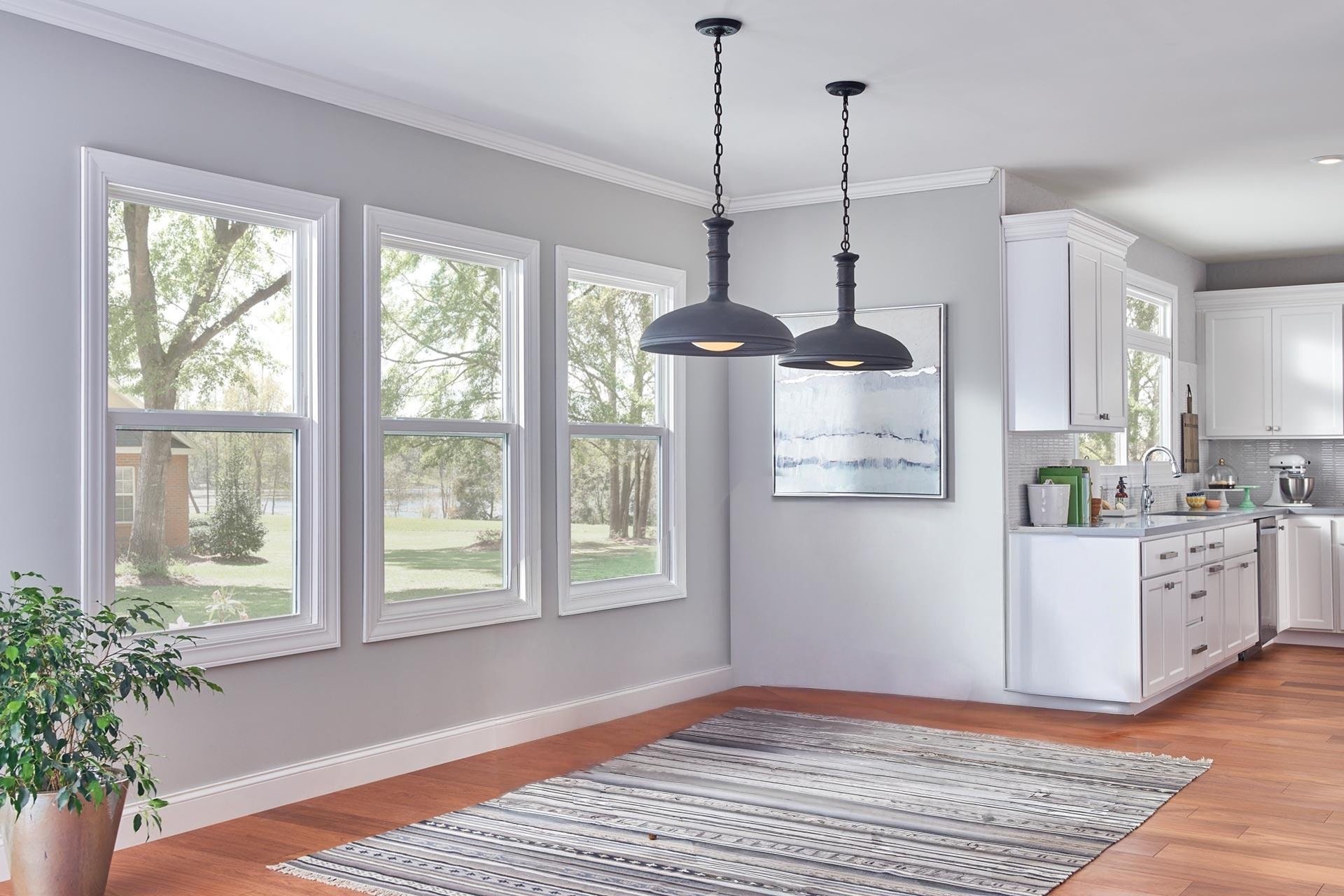 White Kitchen Windows