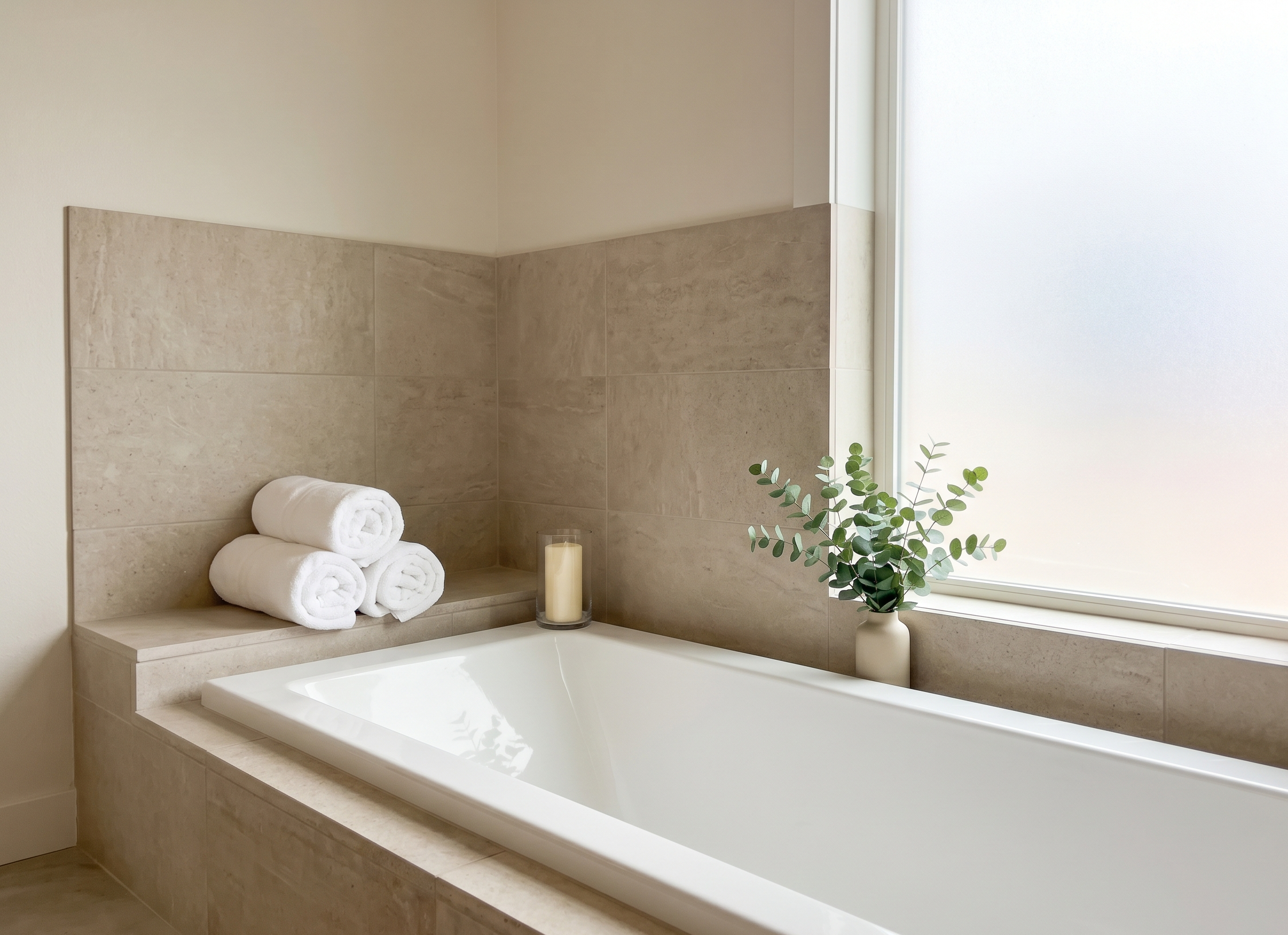 Spa-style soaker tub installation